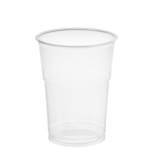 Papstar 11312 50 Trinkbecher "Hurricane", PET 0,4 L, Durchmesser 9,5 cm, 12,5 cm, glasklar