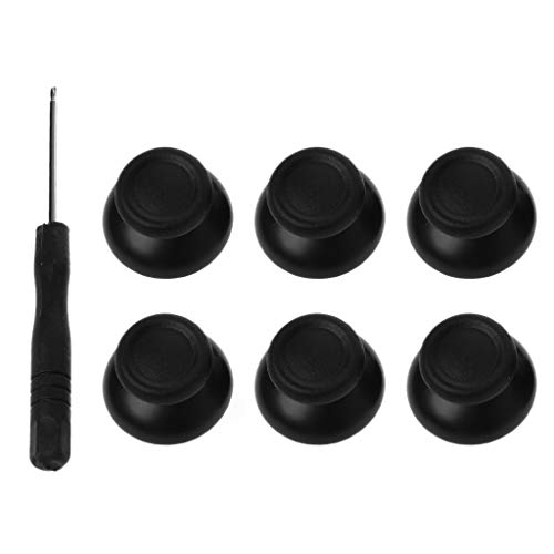 Preisvergleich Produktbild Junlinto, 6 STÜCKE Analog Stick Thumbsticks Daumenstick Joystick-Schraubendreher-Werkzeugsatz Ersatz-Kits Schwarz für Sony Playstation 4 PS4-Controller-Ersatzteile