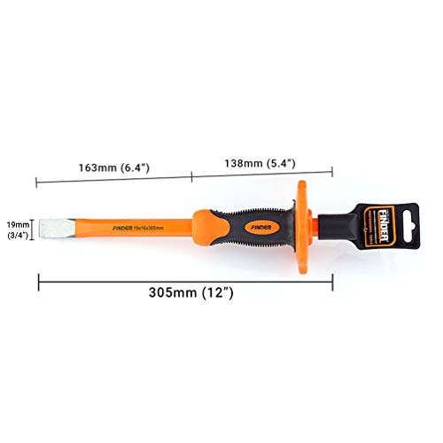 Cincel de Punta/Plano Resistente, Acero Cromo Vanadio con Protección