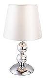 tischleuchte chrom dimmbar chrom mit Schirm weiss, für 1xE14,max.40W (ohne LM)