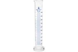 PROTON SCIENTIFIC 1000ml Lab Glass Measuring Cylinder | Borosilicate Glass | Blue Graduation Markings | High Quality Cylinders | 10ml to 1000ml Sizes Available | Accurate to 10ml | 1 Litre