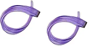 Iyaan Set Of 2 Colored Hair Extension For Real Hair For Women And Girls (Light Purple)