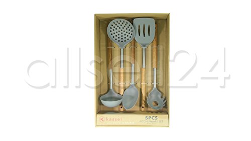 Kassel Küchenhelfer Set, aus Holz, Edelstahl und Kunstoff Kochzubehör Set 5 teilig - 2