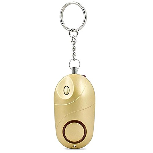 Preisvergleich Produktbild Grapes Garden Persönlicher Alarm, Notfall Selbstverteidigungs Sicherheitsalarm, 130DB Sicherheitsalarm Keychain LED Taschenlampe für Frauen Mädchen Kinder Ältere Explorer( Gold)