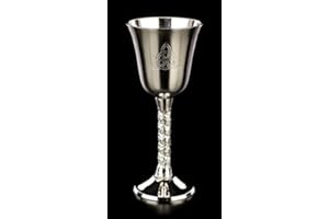 Figuren Shop GmbH Zeremonien Calice avec Triquetra Gravure Trink-Kelch en Métal, Nickel - Zeremonielle Déco