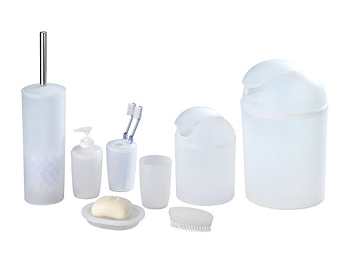 WENKO 15199100 Schwingdeckeleimer Arktis Weiß, Fassungsvermögen 4.5 L, Kunststoff – Polypropylen, 19.5 x 31 x 19.5 cm, Weiß (milchig) - 2