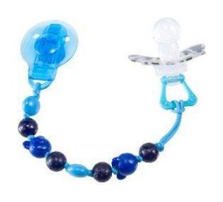 Difrax Little Hearts Pacifier Clip and Holder Soother Cord (Blue for Boys)