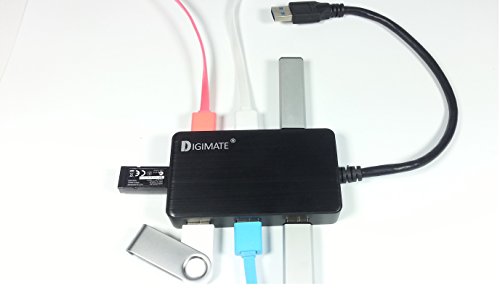 Digimate® DM-0006 7-Port USB 3.0 HUB mit Netzteil | Stromversorgung über 5V Netzteil | Ideal zur erweiterung der USB-Ports an Laptops, Ultrabooks und Tablet-PCs - 4