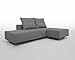 Produktbild Modulsofa-Set BonBon2 S - Schlafsofa für 2 - Ecksofa, Recamiere, Minisofa mit Schlaffunktion Mittelgrau Liegefläche 160x200cm