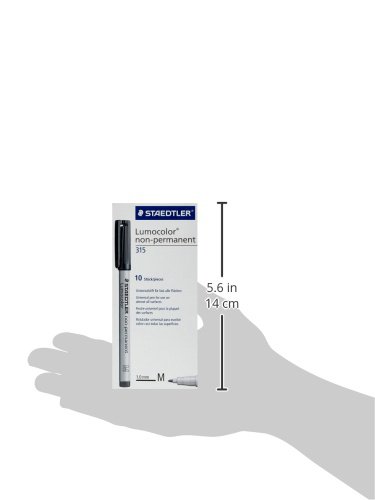 Staedtler 315 Lumocolor Universalstift nicht permanent M 0,8 mm Strichbreite 10 Stück schwarz - 7