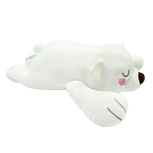 YINGGG Oso Polar Suave Almohada de Peluche Animal Regalo Relleno de Juguete 43*20*10cm/15 Pulgadas para Niños / Adultos (Pequeña, Polar Bear-Blanco)
