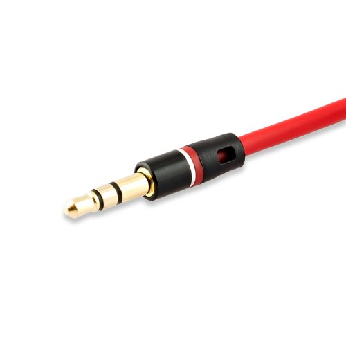 iProtect Ersatzkabel für Dr. Dre Monster Beats mit Mikro und Lautstärkeregelung rot - 4