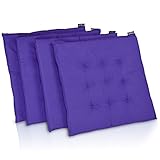 diMio Stuhlkissen 40x40 x 3,3cm in 15 Farben - Schicke Landhaus Sitzkissen, weich gepolstert (4er Pack, Lila) diMio Stuhlkissen 40x40 x 3,3cm in 15 Farben - Schicke Landhaus Sitzkissen, weich gepolstert (4er Pack, Lila)