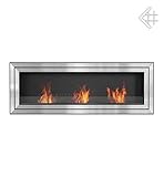 Chimenea Juliet180 con cristal protector 180 cm x 65 cm, chimenea de bioetanol, formas modernas, llena de elegancia y calor.