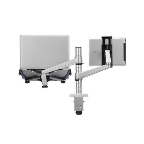 Zolion Einstellbare Aluminium Schreibtisch Monitor Stand Monitor-Schellenklemmung neig- und schwenkbar Schreibtisch-Monitor Ständer Monitor-TV Montage Fernseher Schreibtisch Halterung Universal Laptop Notebook Computer-Monitor Mackbook und iPad LED-TV LCD-TV-Ständer TV-Halter Universal TV VESA Monitorstandfuß (Laptop & Tablet) - 3