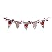 Price comparison product image BESTOYARD 2 Meters Strawberry and Polks Dots Pattern Kids Girl's Birthday Banners Bunting 5 Flags Garland Hanging Ornaments Baby Room Nursery Decoration For Baby's First Birthday Party