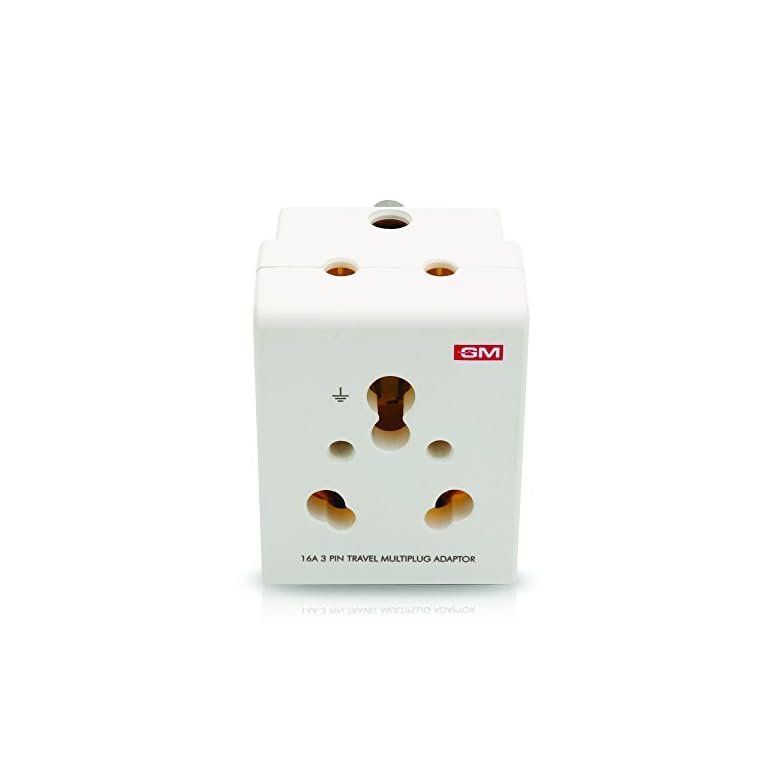 Buy GM 3050 16A 3Pin Multi Plug Adapter (White, Pack of 2) Online