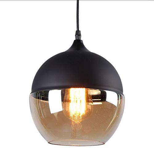Preisvergleich Produktbild Weare Home Retro-Kugel Durchsichtiger Glas-Lampenschirm Pendelleuchten, Durchmesser 20Cm, Höhe 23Cm