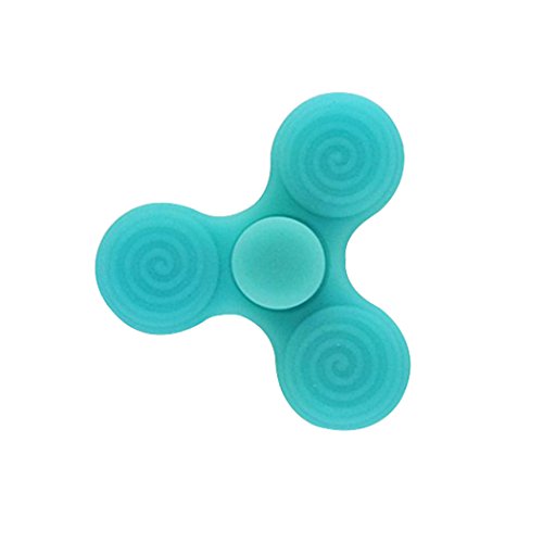 Hand Spinner Toy , Fuibo Glowing Hand Spinner Triangle Brass Finger Toy EDC Focus ADHD Autism (Blue)