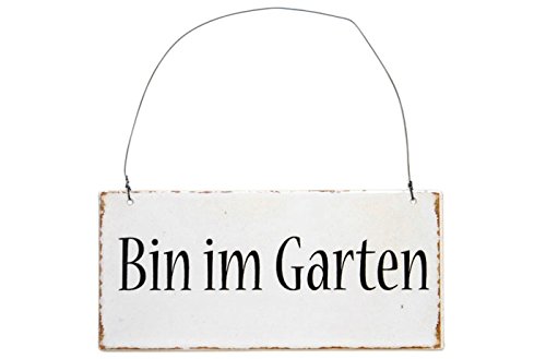 Metalskilt Bin Im Garten