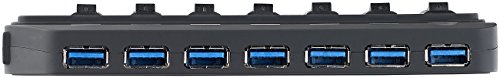 Xystec Aktiver USB-3.0-Hub mit 7 Ports, einzeln schaltbar, 2-A-Netzteil - 9