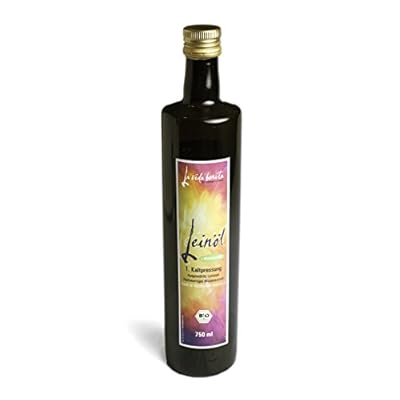 Bio Leinöl mit Bio Weizenkeimöl | Inhalt 750 ml | 100% frisch aus 1. Kaltpressung in Deutschland I Reich an Omega-3-Fettsäuren | vegan, Rohkost, laktosefrei & glutenfrei, zuckerfrei