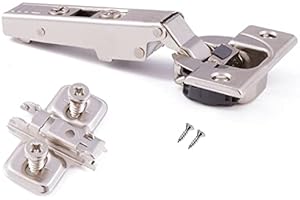 Blum 8 Pcs Clip Top BLUMOTION 110 Degree Standard Hinge Kitchen Cabinet Cupboard Door Hinge 71MB3550, Self-Close Mechanism, Full Overlay, Nickel Finish, Metal, Steel