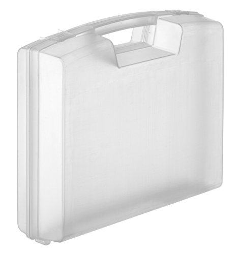 Kunststoffkoffer leer in transparent, stapelbar, Außenmaß: 280x240x76 mm