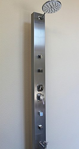 AcquaVapore Modena Pooldusche Dusche Gartendusche EDELSTAHL, Farbe:Black-Teak - 3