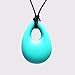 Lily Bear Silicone Baby Teething & Breastfeeding Single Oval Pendant Necklace for Mum (Aqua)