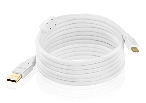 Kab24® USB 2.0 Premium HighSpeed Kabel HQ weiss USB Schnelladekabel 2A Quick Charge Ferritkern und 24K vergoldet AWG 28 / 24 geeignet für Android Smartphones Samsung Galaxy Kindle HTC Nexus Huawei Sony Nokia
