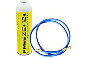 REPORSHOP - 1 Botella Gas Refrigerante Freeze +12a 420Gr + Manguera Organico Sustituto R12, R134A