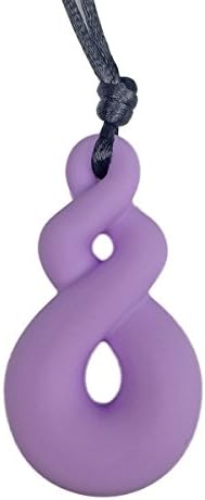 VGLOOK Chewy Necklace Chewelry Autism ADHD Biting Sensory Child Baby Teething Chew Toy Children (Purple)