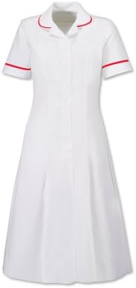 AX Ladies Short Sleeve Dress White Piped Red
