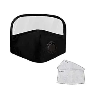 Toodii Mouth Covering with Breathing Valve Anti Pollution Protective 2 PC Filters Eyes Shield - Face Mouth Eyes Safety Protection for Outdoor Cycling Biking