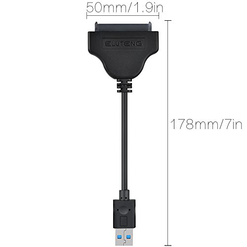 ELUTENG SATA USB Adapter High Speed 6Gbps USB3.0 SATA zu USB Kabel für 2.5 Zoll Festplatten Laufwerke SSD / HDD Adapter SATA 3.0 Cable für Windows und Mac OS - 7