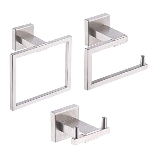 KES Serie Da Bagno Carta Igienica Titolare/Gancio Doppio/Asciugamano Anello, SUS 304 Acciaio Inox, Spazzolato, LA242-31