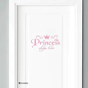 Gadgets Wrap Princess Sleeps here Wall Stickers Art Vinyl Door Decals Home Baby Girls Kids Room Bedroom Dormitory Decor