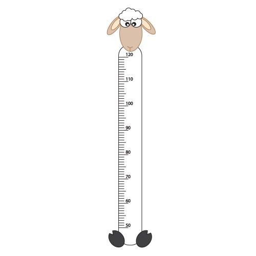Supertogether Sheep Childrens Growth Height Chart Bedroom Wall Sticker