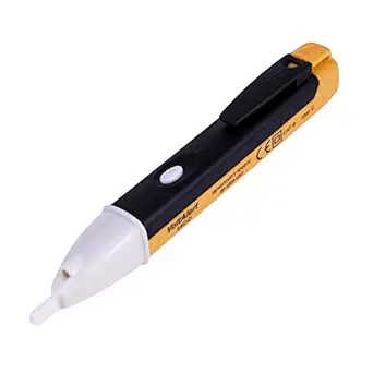 VCK Voltage Tester 90~1000V AC Electric Voltage Power Detector Alert Sensor Tester LED Light Non-Contact Pen,Yellow (1)