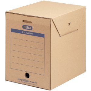 Preisvergleich Produktbild 6 x ELBA Archiv-Box maxi tric system 236x333x308mm Wellpappe naturbraun
