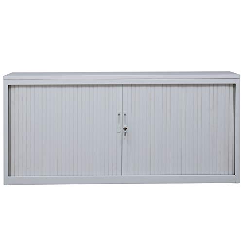 Certeo Rollladenschrank | 2 Ordnerhöhen | HxBxT 75 x 80 x 46 cm | Schwarz | Jalousieschrank Aktenschrank Büroschrank Universalschrank Querrollladenschrank