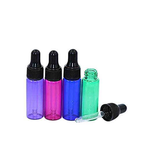 ConStore Glass Dropper Bottle Essential Oil Reagent Dropper Vial Sample Travel Perfume Aromatherapy Cosmetic Container with Eye Dropper 15 Pack