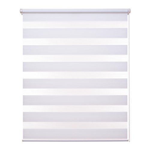 Doppelrollo verspannt weiss / Duorollo Rollo Klemmfix inkl Klemmträger: 60×150 (Gesamtbreite X Höhe in cm) / weitere Größen: 40 / 50 / 60 / 70 / 80 / 90 / 100 / 110 x 150 oder 210 cm - 2