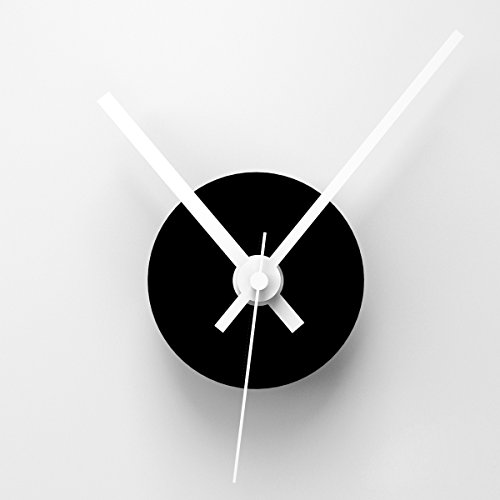 Wandkings Wanduhr SOLO CLOCK mit Uhrwerk & Uhrzeigern (Farbe: Uhr=Schwarz, Zeiger=Weiß)