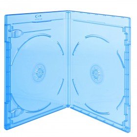 Prodye Elite Premium Blu-ray Doppelhüllen, Slim 11 mm, Maschinen-pack-Qualität, Blau, Transparent, 10 Stück