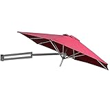 LNDDP Parasols Wall-Mounted Wine Red - Parasol Mural pour Jardin extérieur, Tige en Aluminium, Ø 8ft/250cm