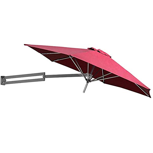 LNDDP Parasols Wall-Mounted Wine Red - Parasol Mural pour Jardin extérieur, Tige en Aluminium, Ø 8ft/250cm