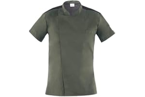 GIBLOR'S - Giacca Thiago Uomo per Chef, Cuoco, in Cotone Elasticizzato, Collo Coreano, disponibile in diversi colori