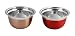 Magna Stainless Steel 18cm Coloured German Bowl- Set of 2 in RED-COPPER RS.299.00